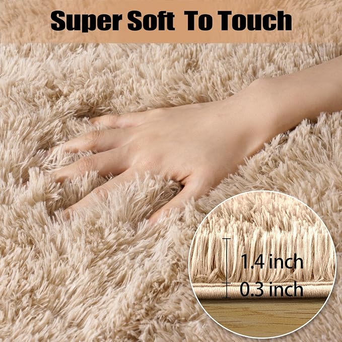qulint Bedroom Area Rugs 4x6, Fluffy Soft Shag Kids Rug - Image 2