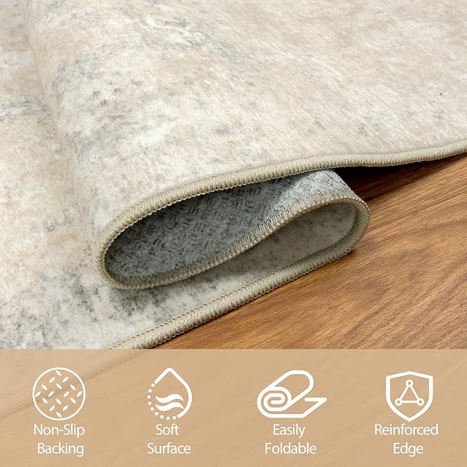 4x6 Area Rugs for Living Room Rug Washable: Abstract Rug for Dining Room - Image 4