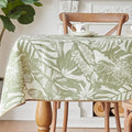 jinchan Green Tropical Floral Linen Square Table Cloth 50x50 | Green tropical by JINCHAN