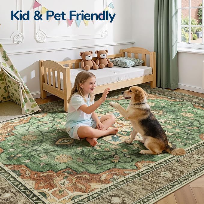 Lessymo Washable Area Rug for Living Room, 8x10 Large Rugs - Image 4