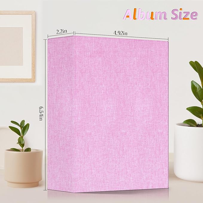 Popotop Photo Album 4x6 100 Pockets for Wedding Gifts,Linen Hardcover Picture Albums for Family Anniversary Baby Vacation Pictures