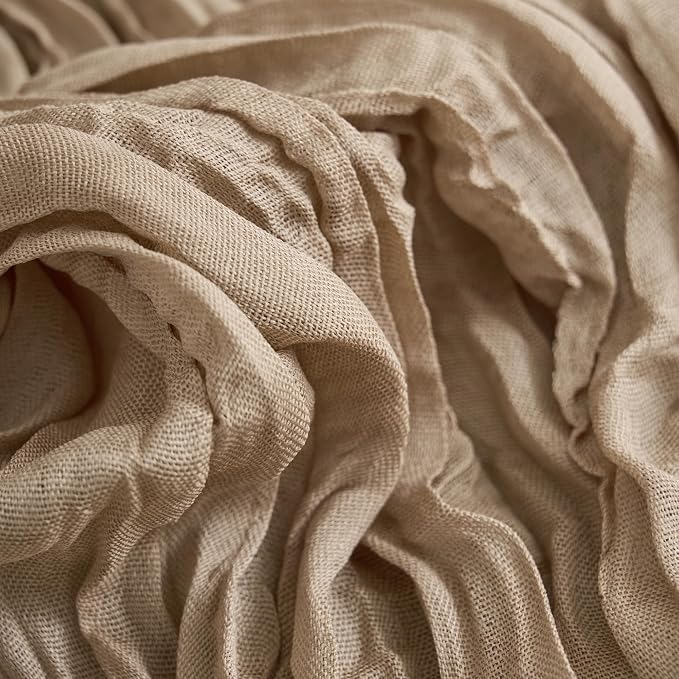 Asee'm 6pcs Nude Brown Cheesecloth Table Runner Summer Boho Rustic 10FT | Fall - Image 5