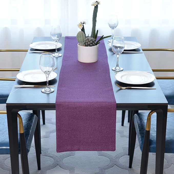 Dinning Table Runner Cloth 12 x 48 Inches Farmhouse Kitchen Coffee Burlap Table - Image 2