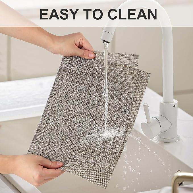 Vinyl Placemats Set of 4, PVC Woven Washable Non-Slip Table Mats, Heat - Image 3