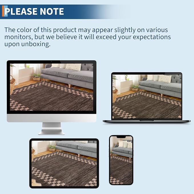 GarveeHome 10x13 Area Rug Large Living Room Scalloped Rug Non Slip Low Pile - Image 8