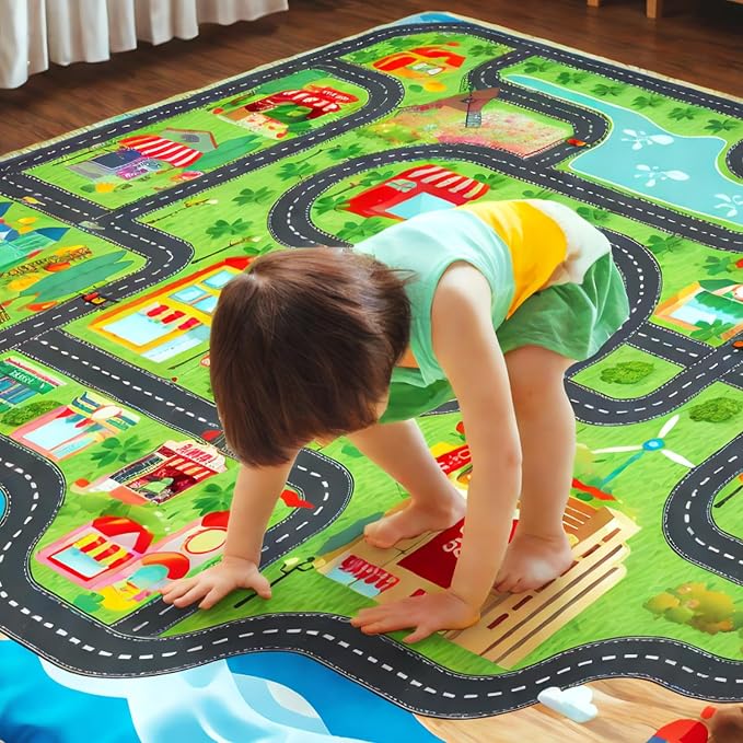 Kids Car Rug, soft low-pile surface, non-slip backing, compact size - Image 3