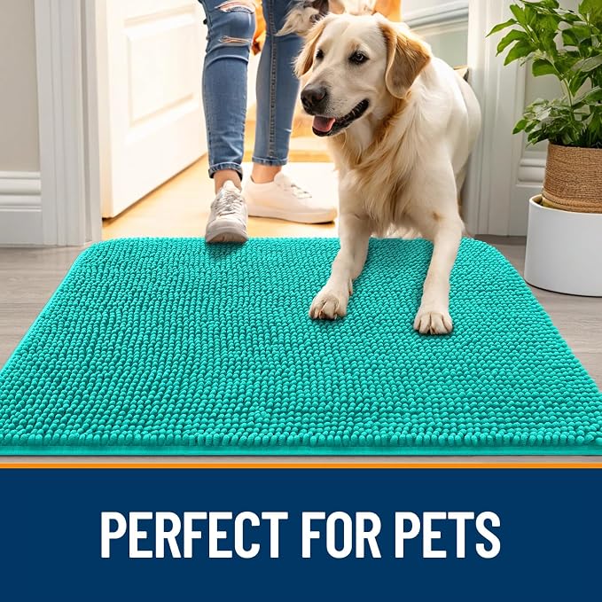 OLANLY Dog Door Mat for Muddy Paws 59x35, Absorbs Moisture and Dirt, Absorbent - Image 6