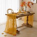 Fall Golden Cheesecloth Table Runner 120 Inch Party Home Decorations | by KEKETOARRANGE