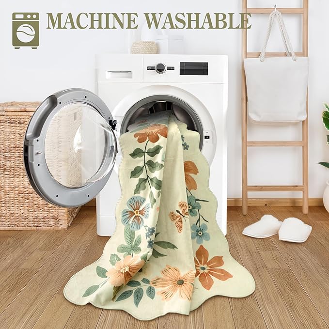 Lahome Floral Washable Runner Rug, Boho Ultra-Thin Kitchen Runners - Image 4