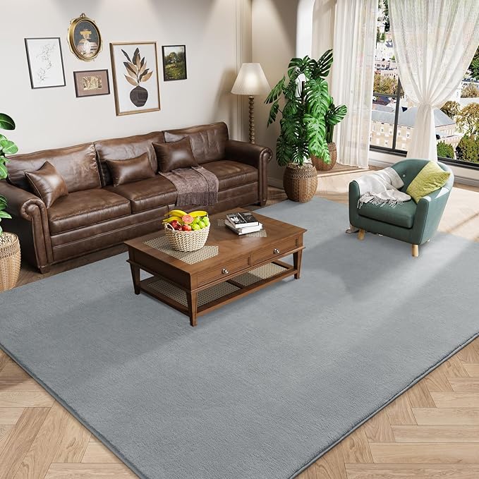 Amearea Large Modern Area Rugs for Bedroom Living Room, 8x10 Feet Grey by AmeareaDirect