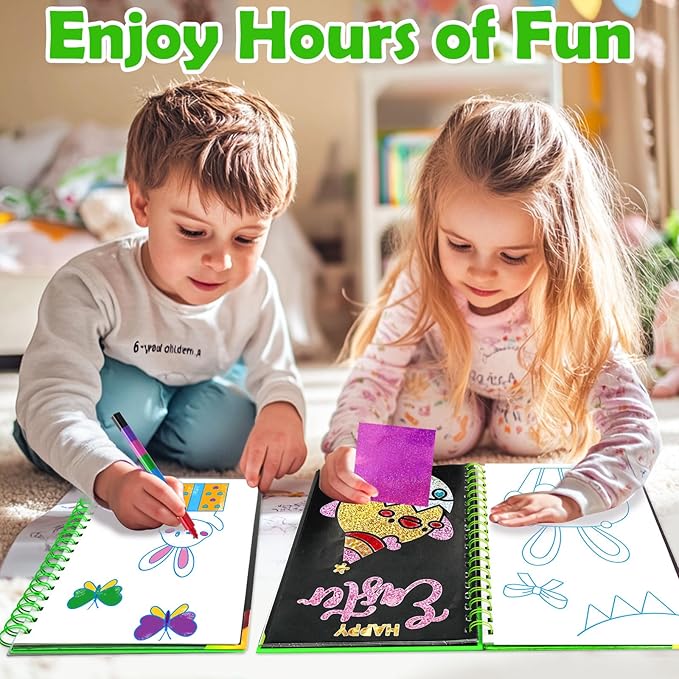 FUNNYB&G Foil Art Craft Activity for Kids - Gift for Girls Boys Crafts for Kids Fun Art Supplies DIY Creative Travel Toy, Birthday Gift Party Favor Toys for Girls Boys 4 5 6 7 8 9 Years Old(Easter)