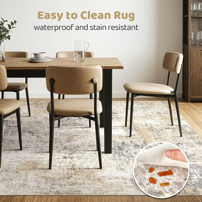 7x10 Area Rug Living Room: Washable Large Abstract Modern Soft Rugs Stain - Image 6