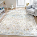 Lahome Flavie Boho Light Blue Area Rug 5x7 by Lahome