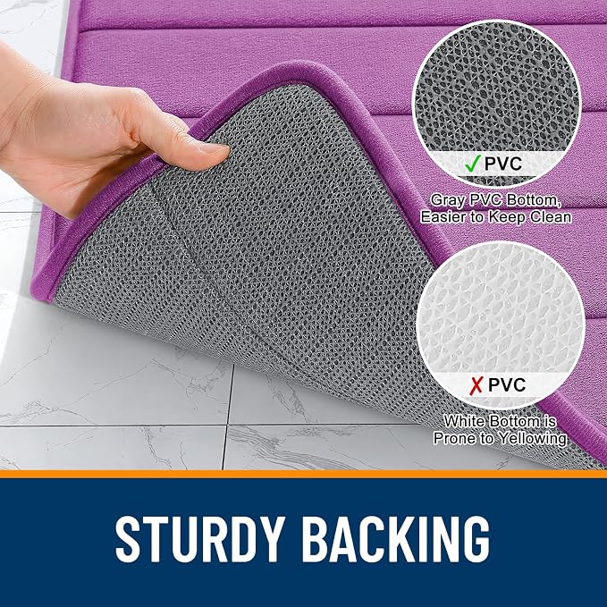OLANLY Memory Foam Bath Mat 40x32, Super Soft Absorbent Bathroom Rugs, Quick Dry - Image 7