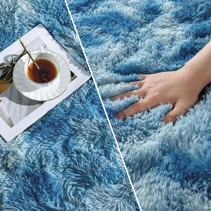 Deerhoo Large Shag Area Rugs 5 x 8, Tie-Dyed Plush Fuzzy Rugs - Image 3