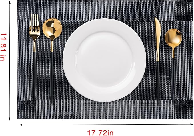 Placemats Set of 4 Washable Indoor | Outdoor Vinyl Place Mats - Image 2