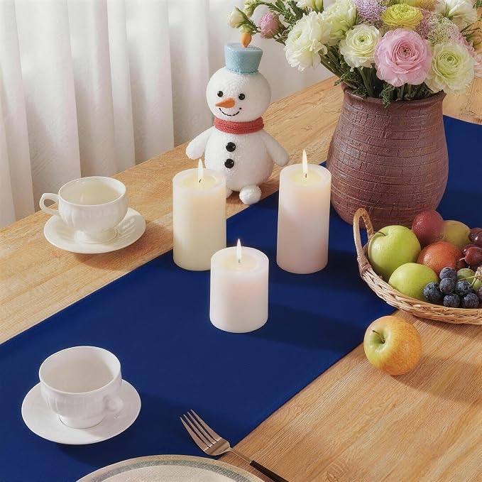 Navy Blue Table Runner, Waterproof Washable Runners 60 Inches Long | Reusable - Image 6