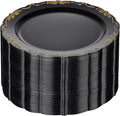 DaYammi 60PCS Black and Gold Plastic Plates, Heavy Duty Black and Gold by DaYammiwillaccompanyyou