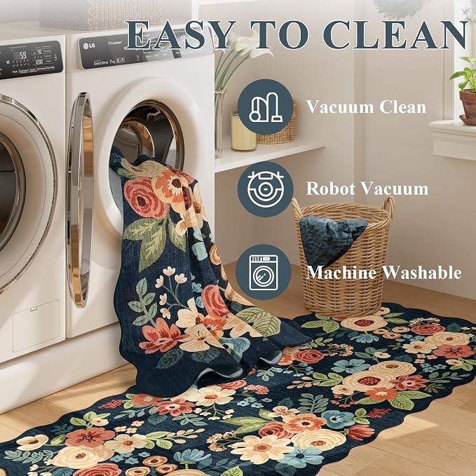 DUKINO 2.6x8 Runner Rug for Hallway, Washable Kitchen Rug - Image 6