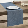 Basic Linen Style Table Runner, 14x36 Inch Navy Blue | Mitered Corner Design by ZEEMARTONLINE