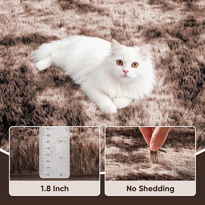 Area Rug for Living Room Bedroom: 4x6 Soft Fluffy Shag Upgrade Non-Slip High - Image 5