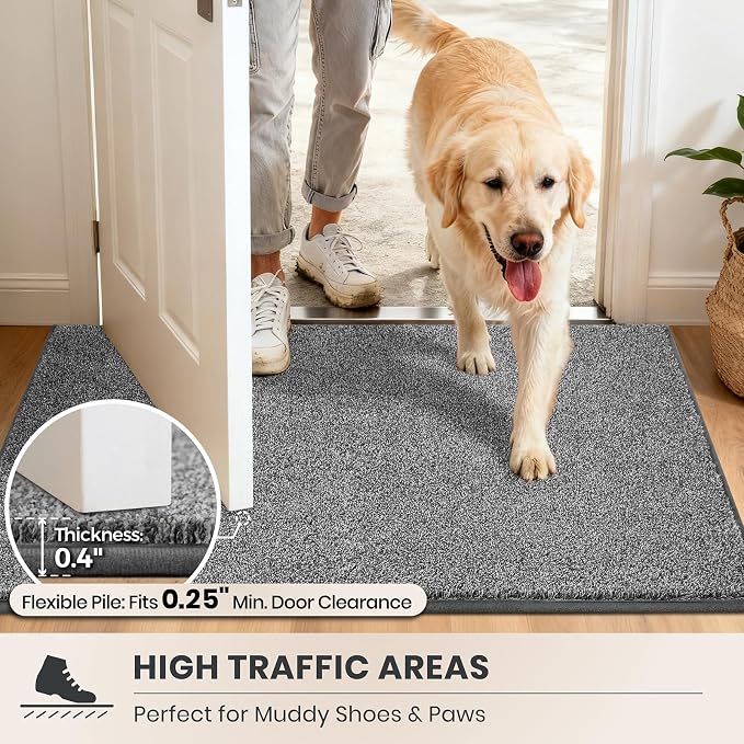 PURRUGS Dirt Trapping Door Mat 34" x 59", Non-Slip Machine Washable Entryway Rug - Image 6