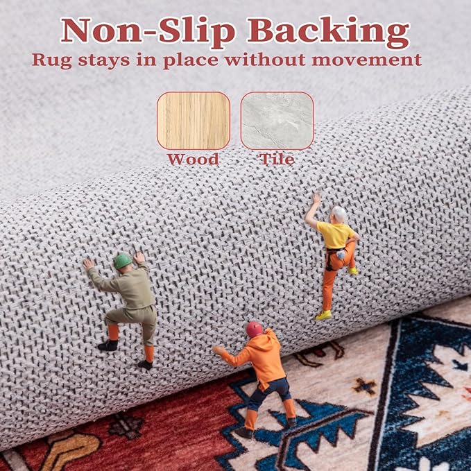 SERISSA 6x8 Area Rugs for Living Room, Large Washable Non-Slip Boho Rug - Image 5