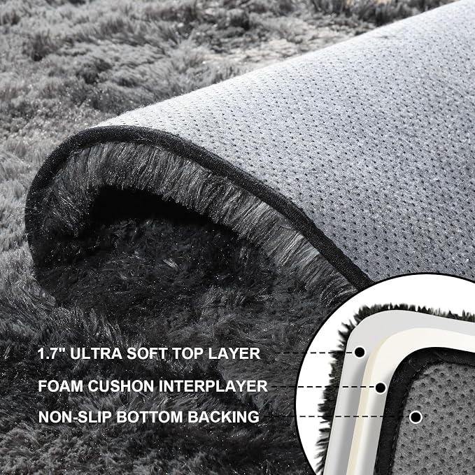 4x6 Rugs for Bedroom, Fluffy Area Rugs for Living Room, Small Fuzzy Shag Soft - Image 3