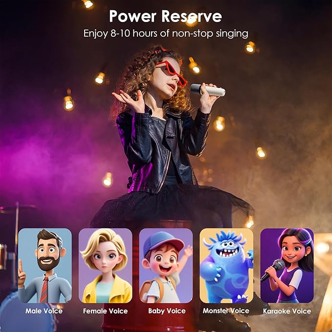 Karaoke Machine,Karaoke Machine with Lyrics Display,Portable Bluetooth 5.3 Karaoke Speaker with Upgraded Dual Speakers for Kids and Adults,with White Noise and Night Light Function