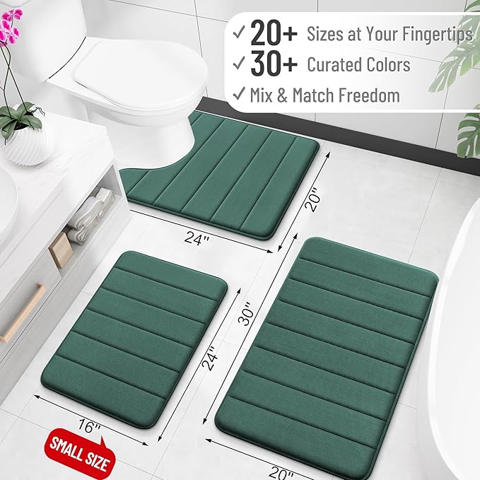 OLANLY Memory Foam Long Bathroom Rugs Runner 47x17, Super Soft Absorbent Bath - Image 2