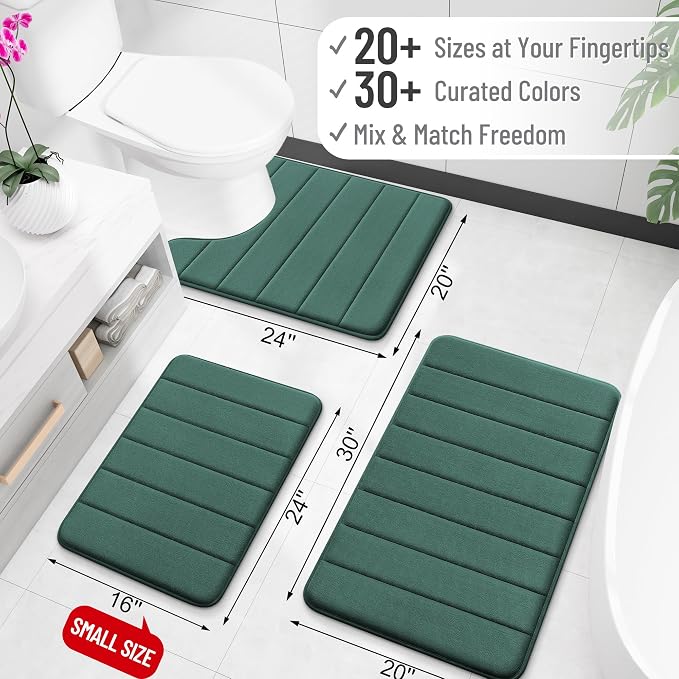 OLANLY Memory Foam Bath Mat 44x24, Super Soft Absorbent Bathroom Rugs, Quick Dry - Image 2