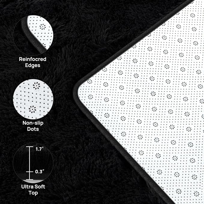 Deerhoo Large Shag Area Rugs 5 x 8, Plush Fuzzy Rugs - Image 4