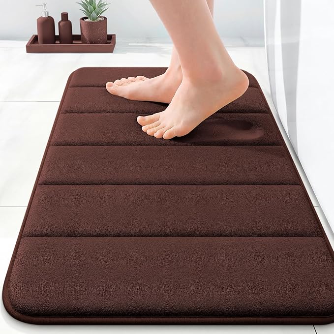 OLANLY Memory Foam Bath Mat 35x16, Super Soft Absorbent Bathroom Rugs, Quick Dry by OLANLY