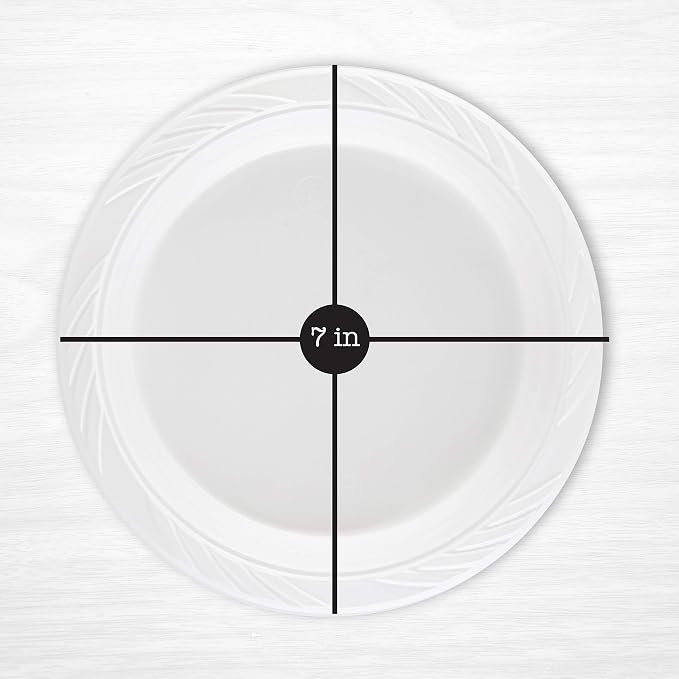 100 Count Disposable 7 Inch White Plastic Plates - Image 2