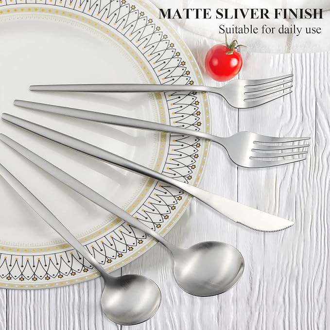 Silverware Set for 8, 40 Piece Flatware Set, Cutlery Tableware set Include - Image 3