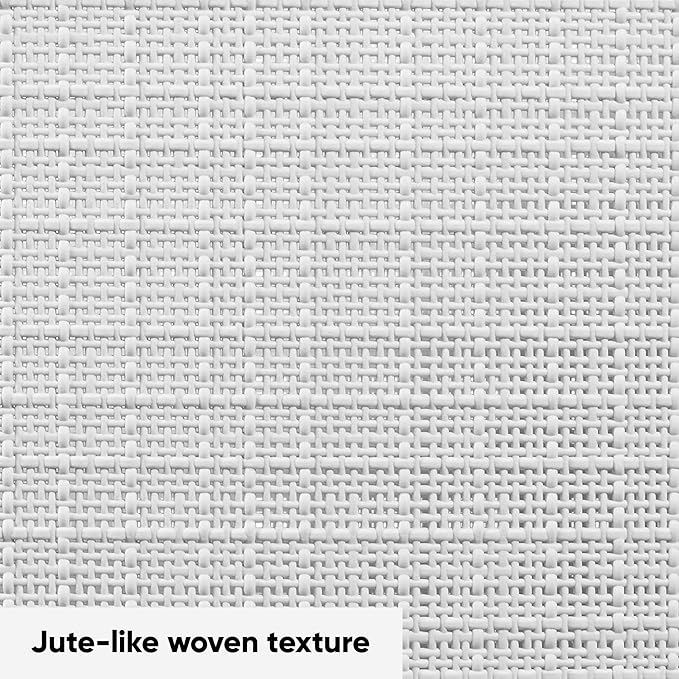 Curver Jute Decorative Plastic Organization and Storage Basket Perfect Bins for Home Office, Closet Shelves, Kitchen Pantry and All Bedroom Essentials, Slim, White, Set of 8