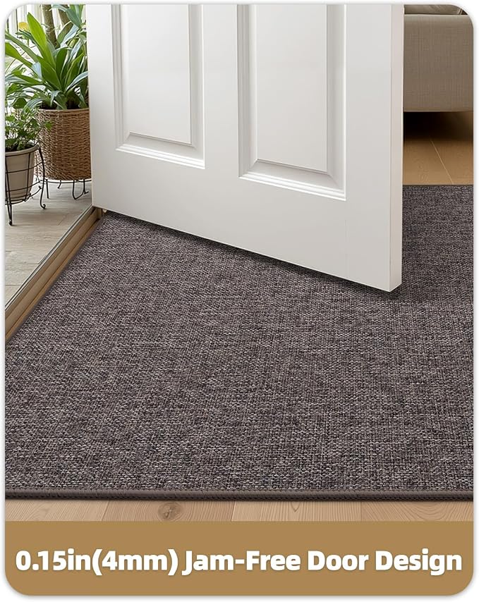 Color&Geometry Ultra Thin Indoor Door Mat 24"x36", Non Slip Rubber Backed Dirt - Image 3