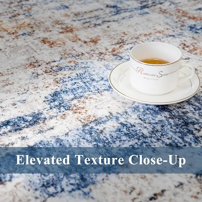 12x15 Area Rug for Living Room – Large Modern Neutral Abstract Thin Washable - Image 8