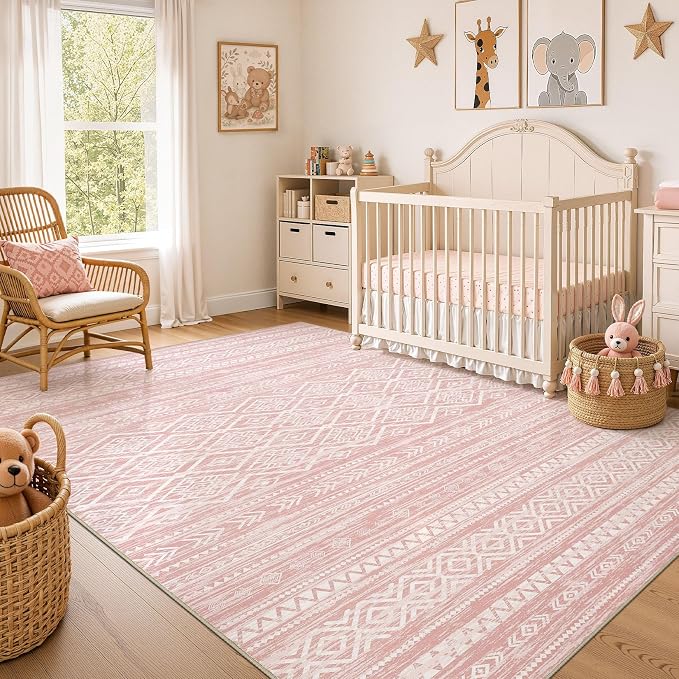 Nakagishi Area Rug Living Room Rugs: 7x9 Large Soft Machine Washable Boho by NakagishiAreaRug