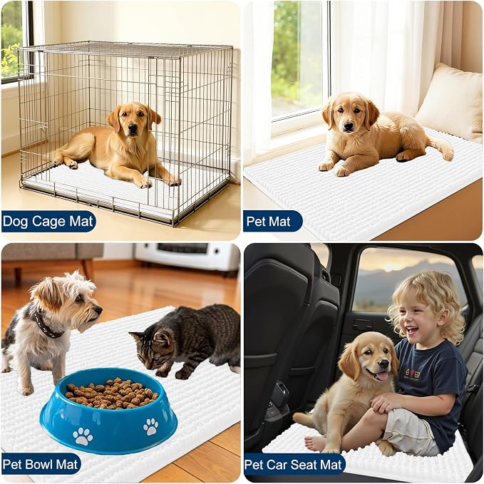 OLANLY Dog Door Mat for Muddy Paws 70x46, Ultra Absorbent Chenille Mud Doormat - Image 7