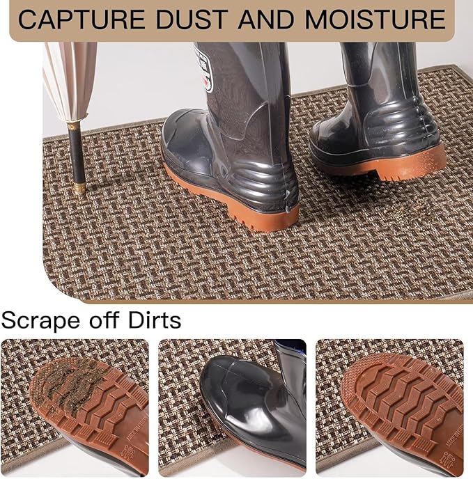 YDKGL Door Mat 24"x35", Dirt Resistant and Absorbent, Non-Slip Rubber Backing - Image 3
