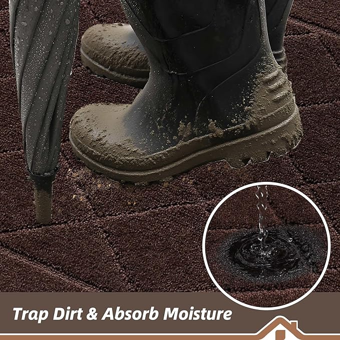 BEQHAUSE Dirt Trapper Door Mat 32" x 48", Doormat Non-Slip Entryway Rugs - Image 3