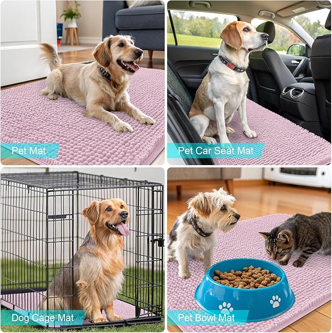 OLANLY Dog Door Mat for Muddy Paws 44x24, Absorbs Moisture and Dirt, Absorbent - Image 7