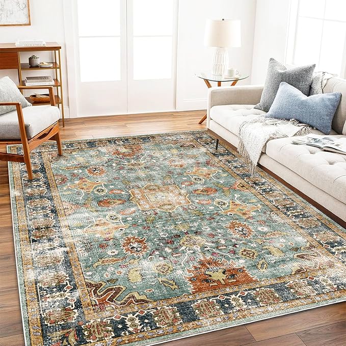 CHAMPLANT Area Rug 3'x5' Washable Vintage Traditional Floor Rugs Cover Foldable - Image 3