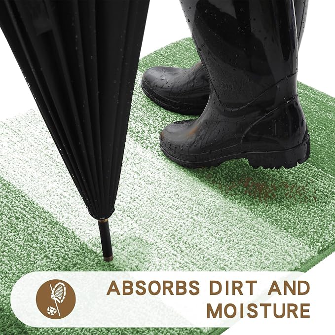 Kitinjoy Indoor Outdoor Door Mat, 44x32 Non-Slip Absorbent Dirt Trapper - Image 2