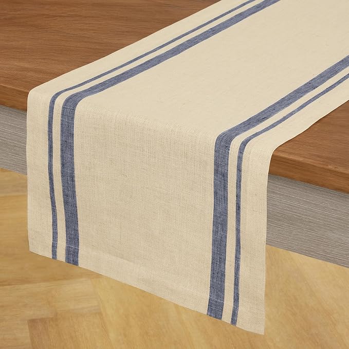 Solino Home 100% Linen Table Runner, 14 x 108 in, mitered corners | Pure Linen - Image 2