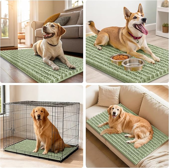 Smiry Dog Door Mat for Muddy Paws 36x24, Absorbent Dirt Trapper, Non-Slip - Image 7