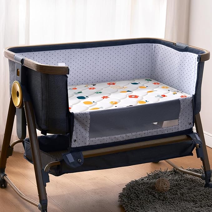 Baby Bassinet Mattress 35 x 20 inches- Firm Support and Comfort Premium Foam,Noiseless and Odorless,Hypoallergenic Small Crib Mattress, Fits Moses Basket, Dual Sided with Soft Breathable Fabric