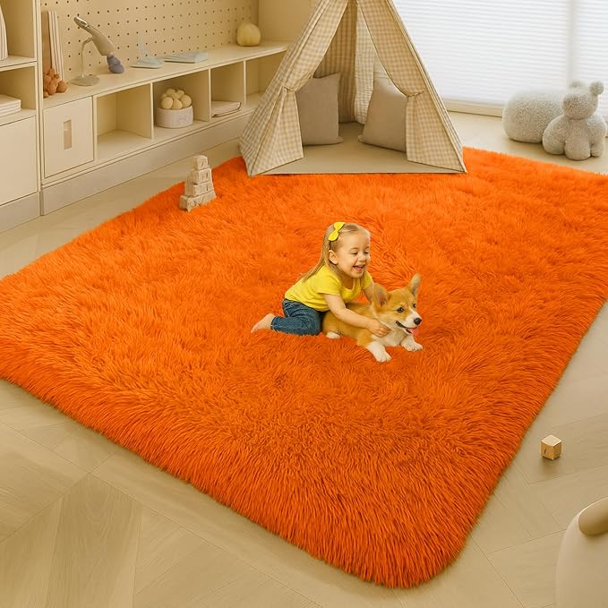 5x7 Plush Fluffy Area Rugs, Large Soft Carpet, Upgraded Non-Slip Rectangular Rug - Image 5