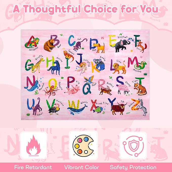 4x6 ABC Classroom Rug for Kids Playroom, Alphabet Rug - Image 5